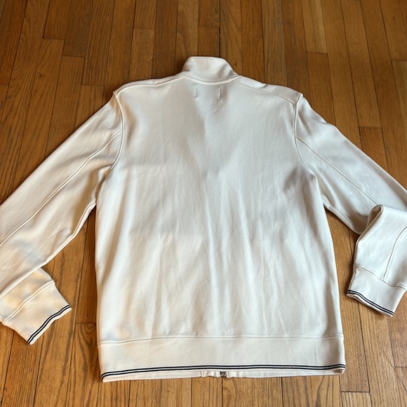 Banana Republic - Full Zip Cream Sweater Jacket - Snap Pockets Men Sz L Cotton - Picture 7 of 11